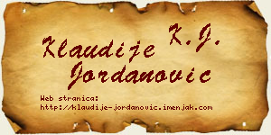 Klaudije Jordanović vizit kartica